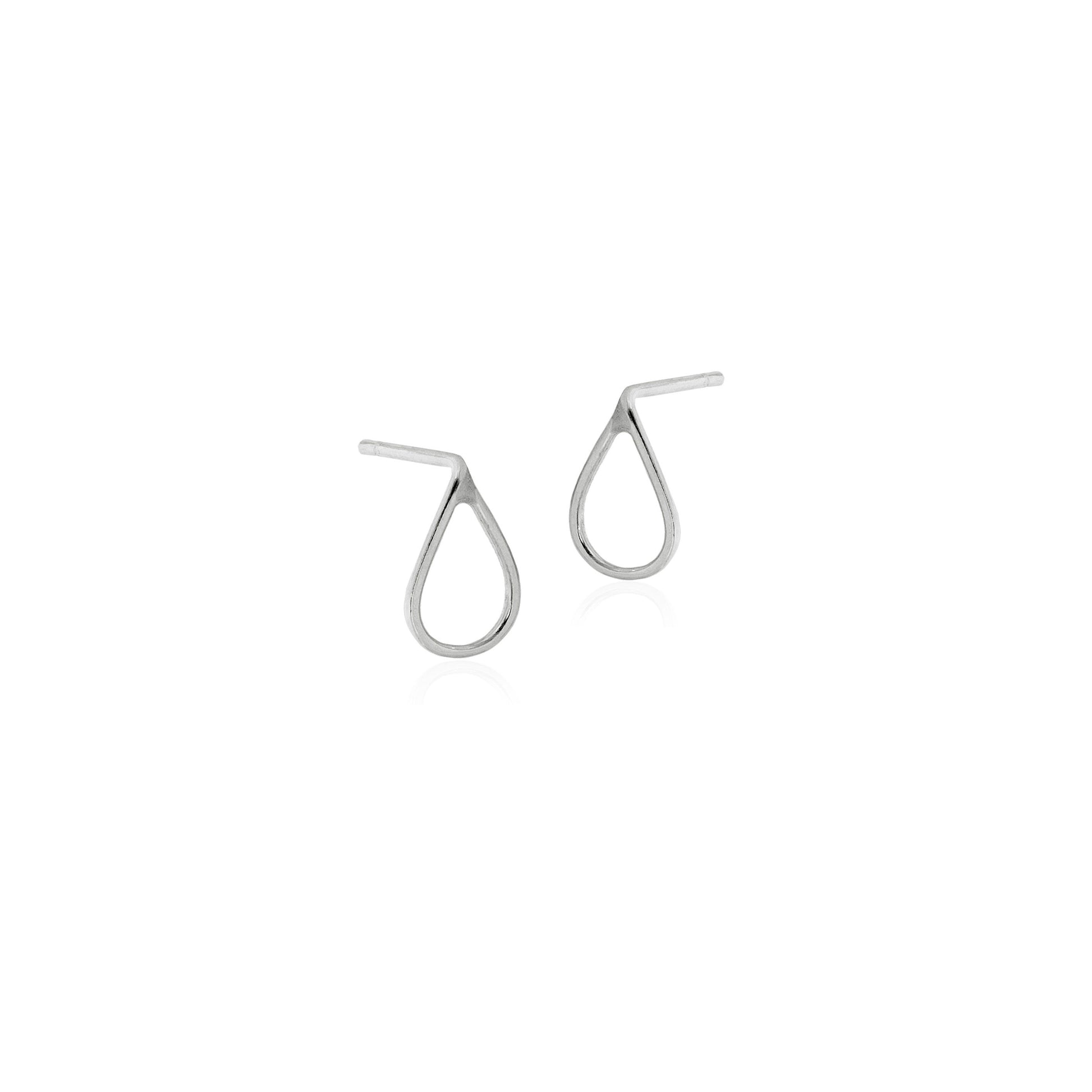 Sterling Silver Teardrop Shaped Wire Stud Earrings handmade in Adelaide, South Australia by Melissa Gillespie Jewellery